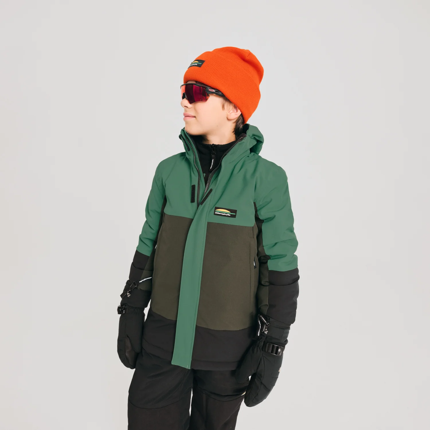 MANTEAU D'HIVER POUR GARÇON, NORDIC VERT & NOIR (10 À 14 ANS)