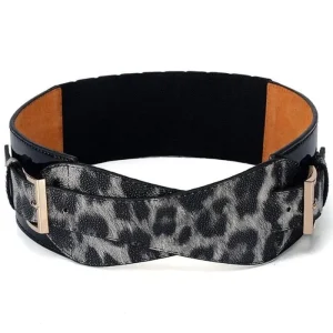 Ceinture Léopard Large Grise