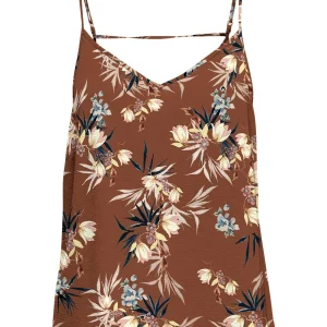 Camisole brune fleurie ONLY pour femme