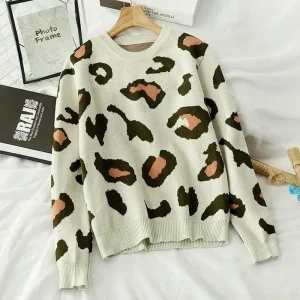 Pull Amour Léopard Beige