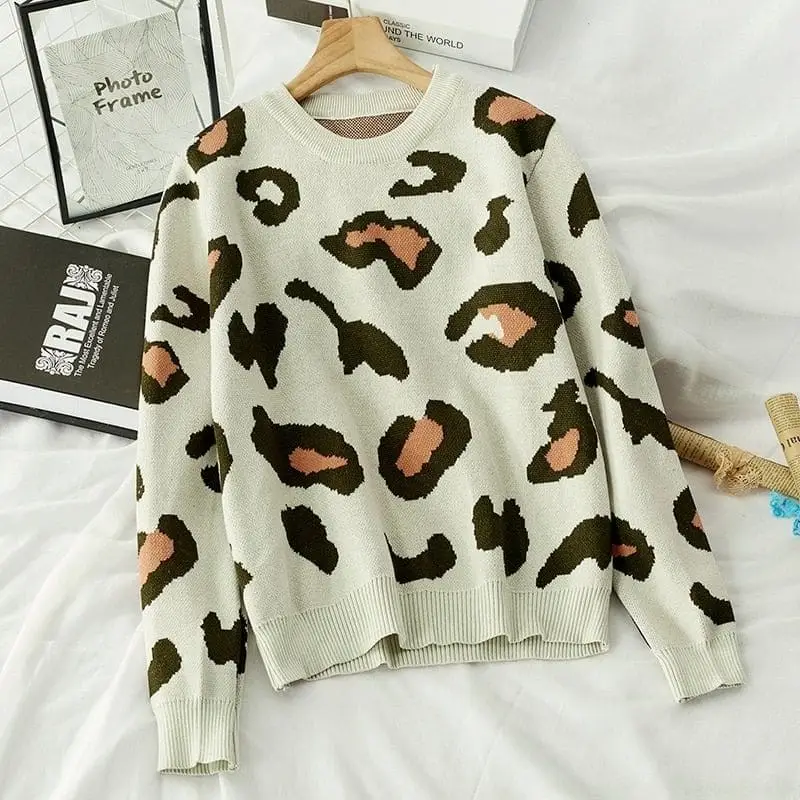 Pull Amour Léopard Beige