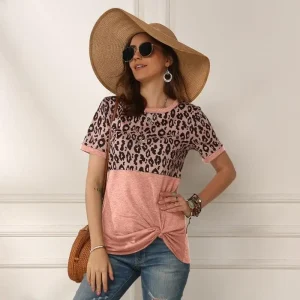 T-Shirt Femme Léopard Tendance Rose