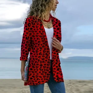 Veste Blazer Léopard Femme