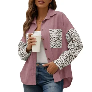 Veste Chemise Léopard Rose